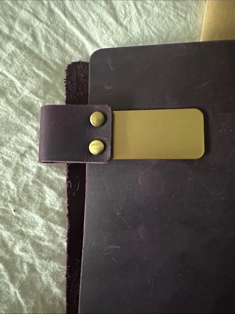 Leather Travel Notebook Cover - Purple -pocket size